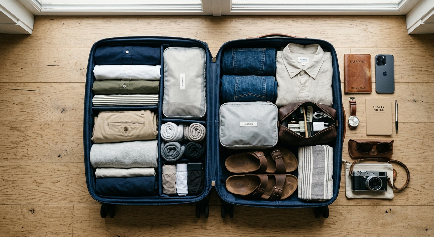 Rejse-packing for skønhed og stil uden ekstra vægt